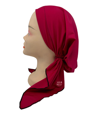 Triple Up BS Raspberry Pre-Tied Swim Bandanna myselflingerie.com